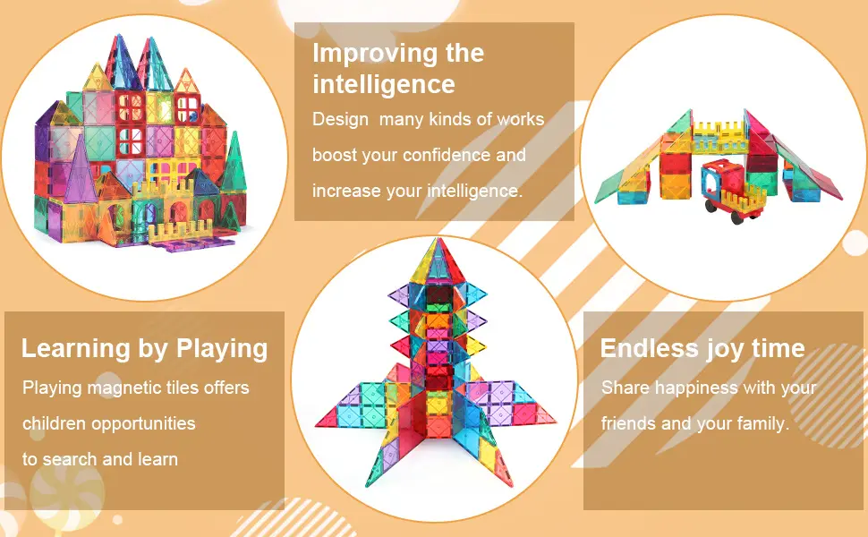 Magnetic Tiles Building Blocks Toys for Kids STEM 13lz5