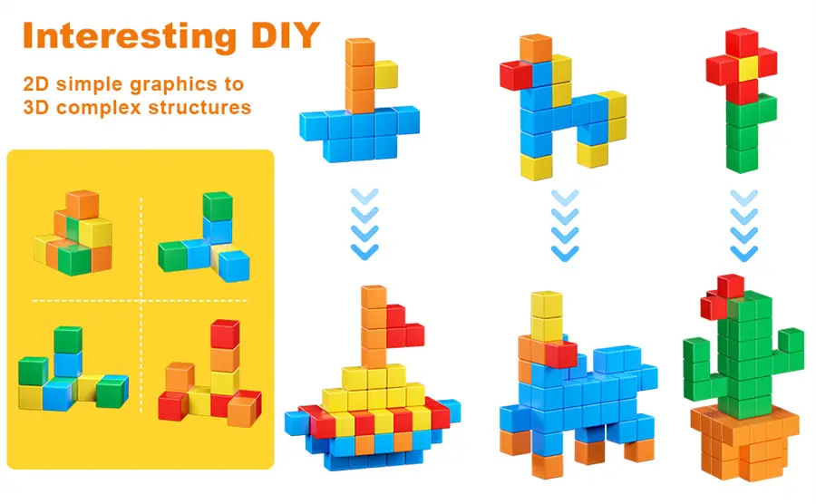 Magnetic Cubes for Toddlers Toys Building Blocks S28p2