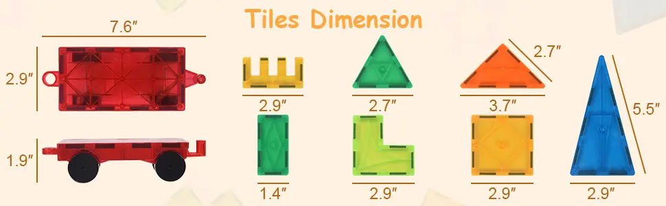 Magnetic Tiles Building Blocks Toys for Kids STEM 11rla