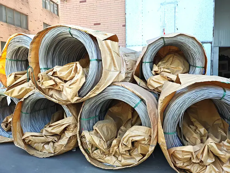 Finished welding wire products ready for export packaging at Yuxin