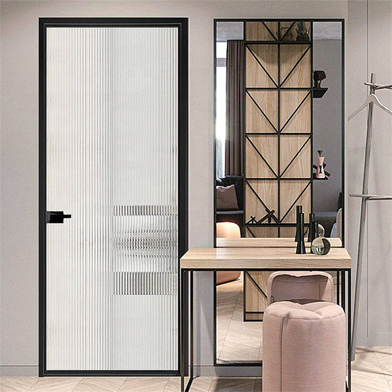 Hot Sale Smoked Glass French Style Aluminum Metal with Narrow Sidelights Modern Doors Interior Doors