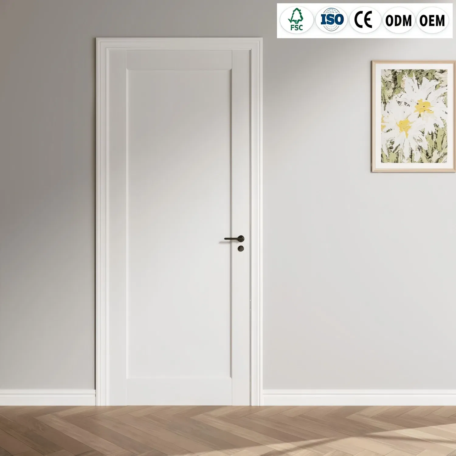 Interior Room Door Solid Wood Doors Turkish Fire Rated Security Wooden WPC PVC MDF Plywood Bedroom Soundproof Main Front Entrance House Door Puerta Interior