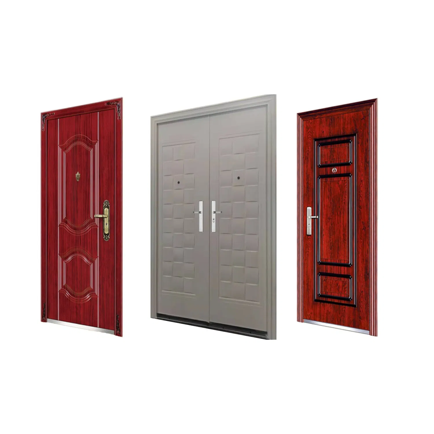 Steel Iron Gate Doors Patio Wooden Swing Garage Door