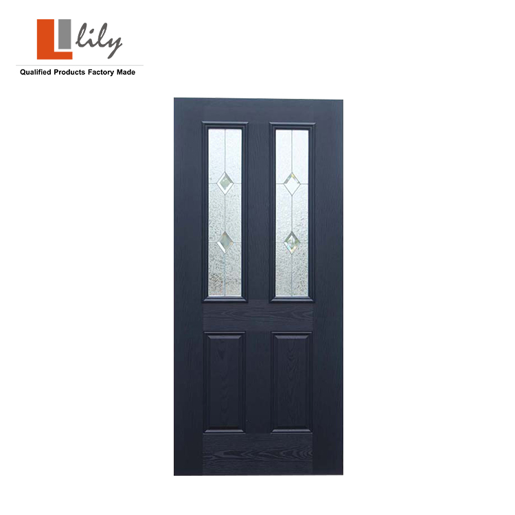 Modern 1/2 Lite Panel Lament Fiberglass Exterior Doors