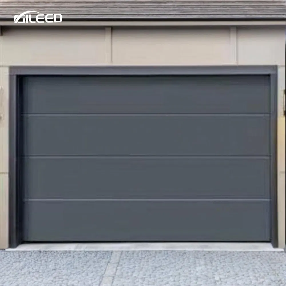 Flat Garage Door with Flush Heat Insulation Metal Aluminum Sandwich Sectional Panels