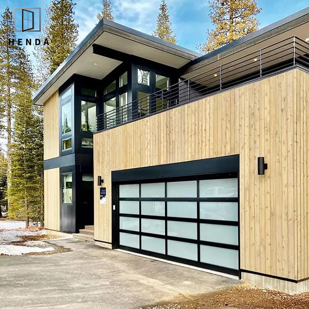 Europe Good Quality Automatic Garage Door Residential High Gloss Flush Garage Doors Black Garagedoor Car Garage Door