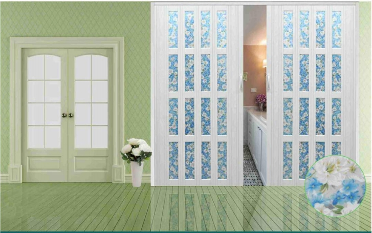 PVC Folding Door with Faux Wood Finish