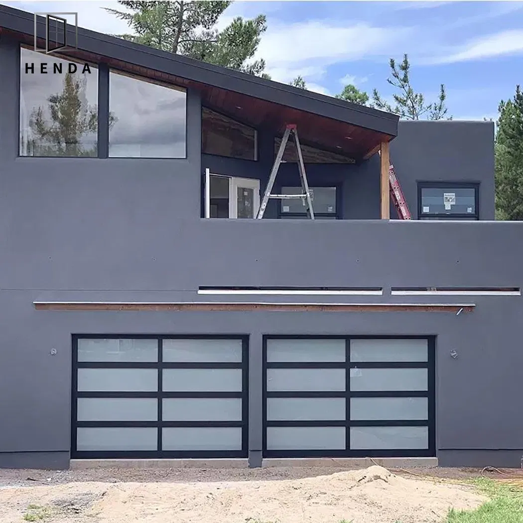 Wholesale Price China Factory Direct Frameless Full Glazed View Roller Shutter Black Glass Garage Door