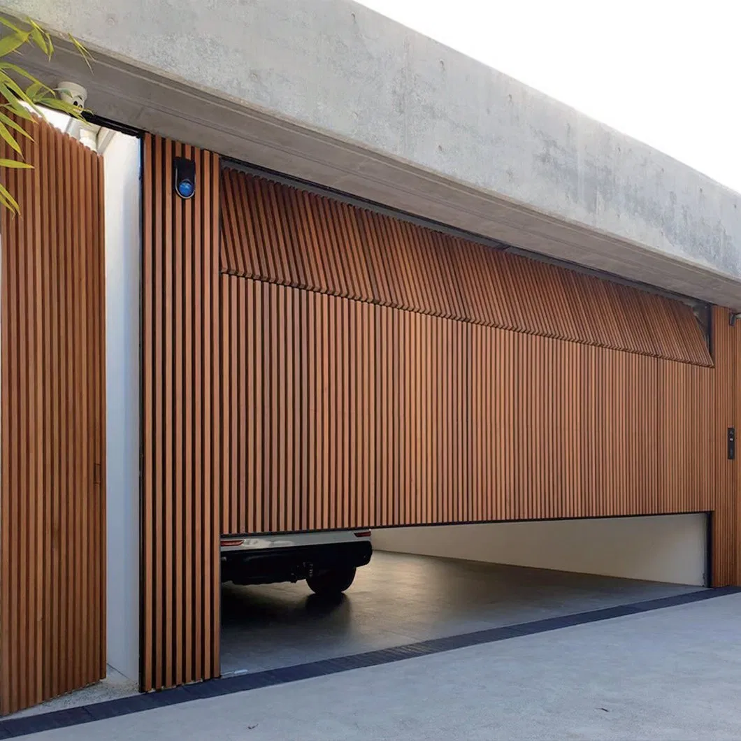Luxury Villas Windproof Flush-Mount Modern Aluminum Slatted Bi-Fold Tilt-up Roll-up Entry Grid Garage Door