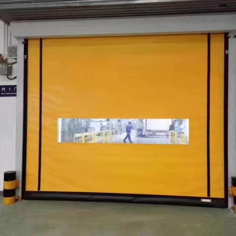 PVC Canvas Garage Industrial Logistics High Speed Zipper Fast Acting Plastic Vinyl Door for Pharmaceutical Drug Industry