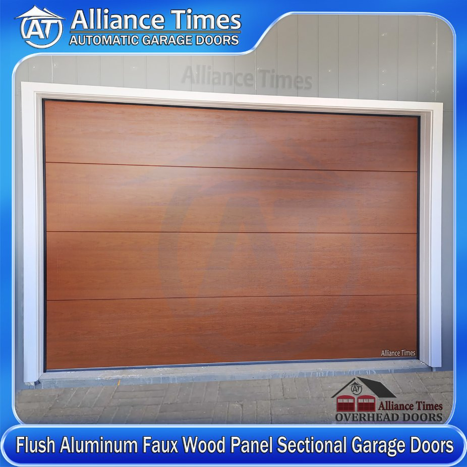 Premium Aluminum Garage Doors with Elegant Faux Wood Design