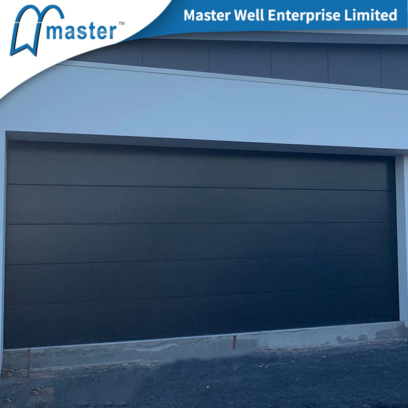 Best Sell French Residential Home White Galvanized Steel Cedar Black Wood Grain Sectional Short Long Carriage Panel Insulated Garage Door