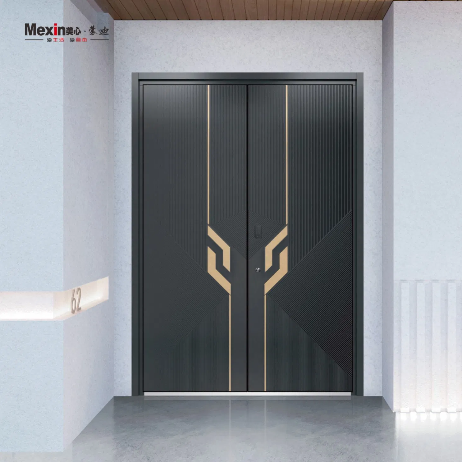 Mexin High Quality Steel Door Ghana Steel Security Exterior Anti Theft Hollow Metal Turkish Ghanainterior Door Heavy-Duty Aluminum for Main Entrance Door
