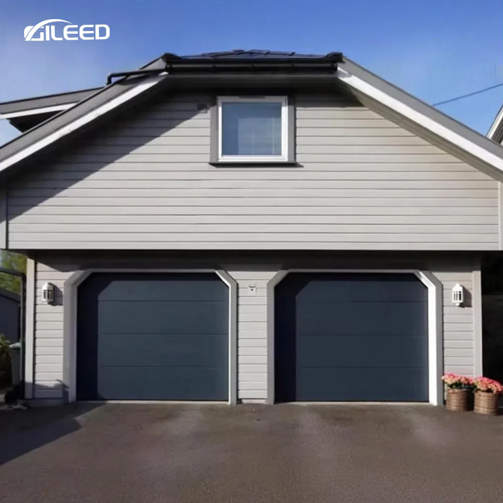 Flat Garage Door with Flush Heat Insulation Metal Aluminum Sandwich Sectional Panels