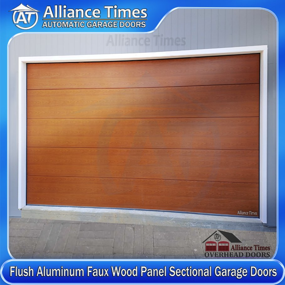 Premium Aluminum Garage Doors with Elegant Faux Wood Design