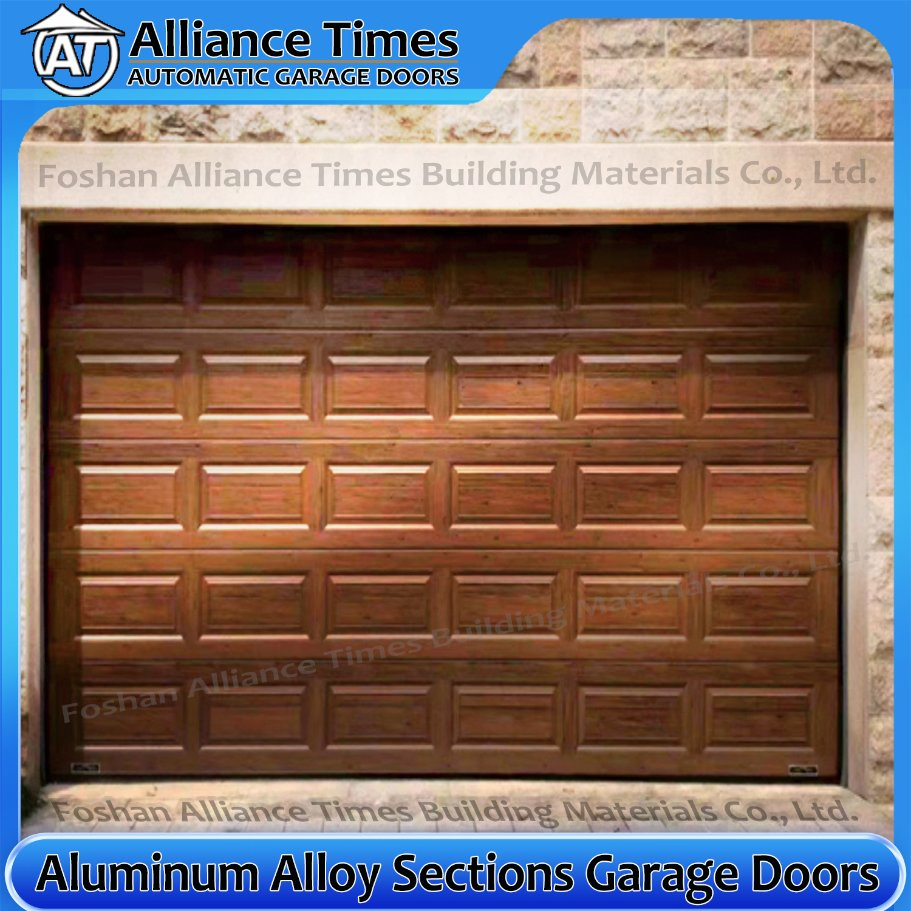 Elegant Aluminum Garage Doors with Faux Wood Texture