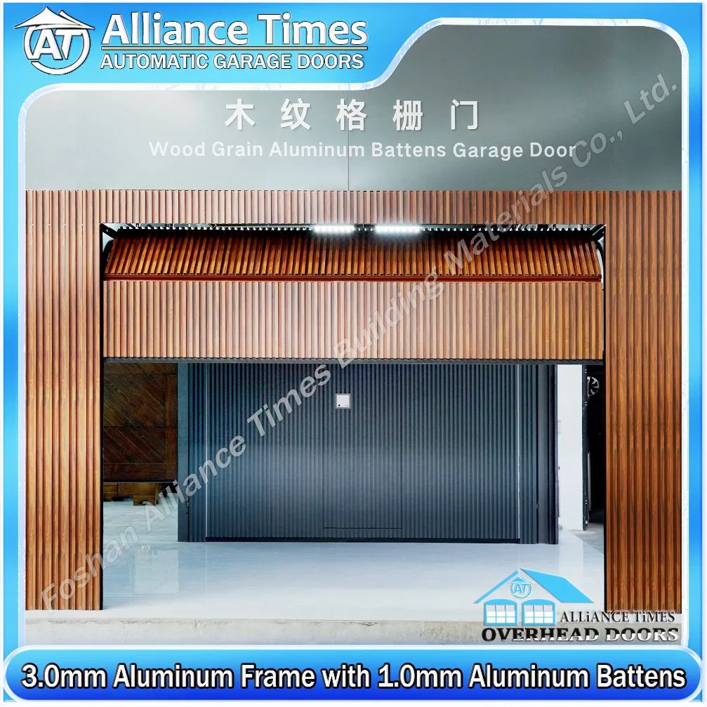 Curb Appeal Flush Mount Modern Australian Home Design Aluminum Grille Battens Sectional Automatic Security Garage Doors for Single Doors &amp; Double Doors