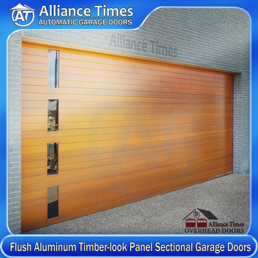 Premium Aluminum Garage Doors with Elegant Faux Wood Design