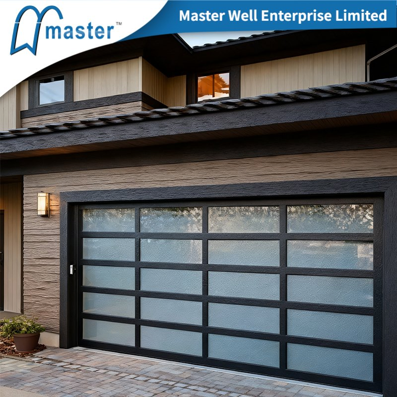 Full View Frame Glass Garage Door Automatic Electric Remote Control Sectional Glass