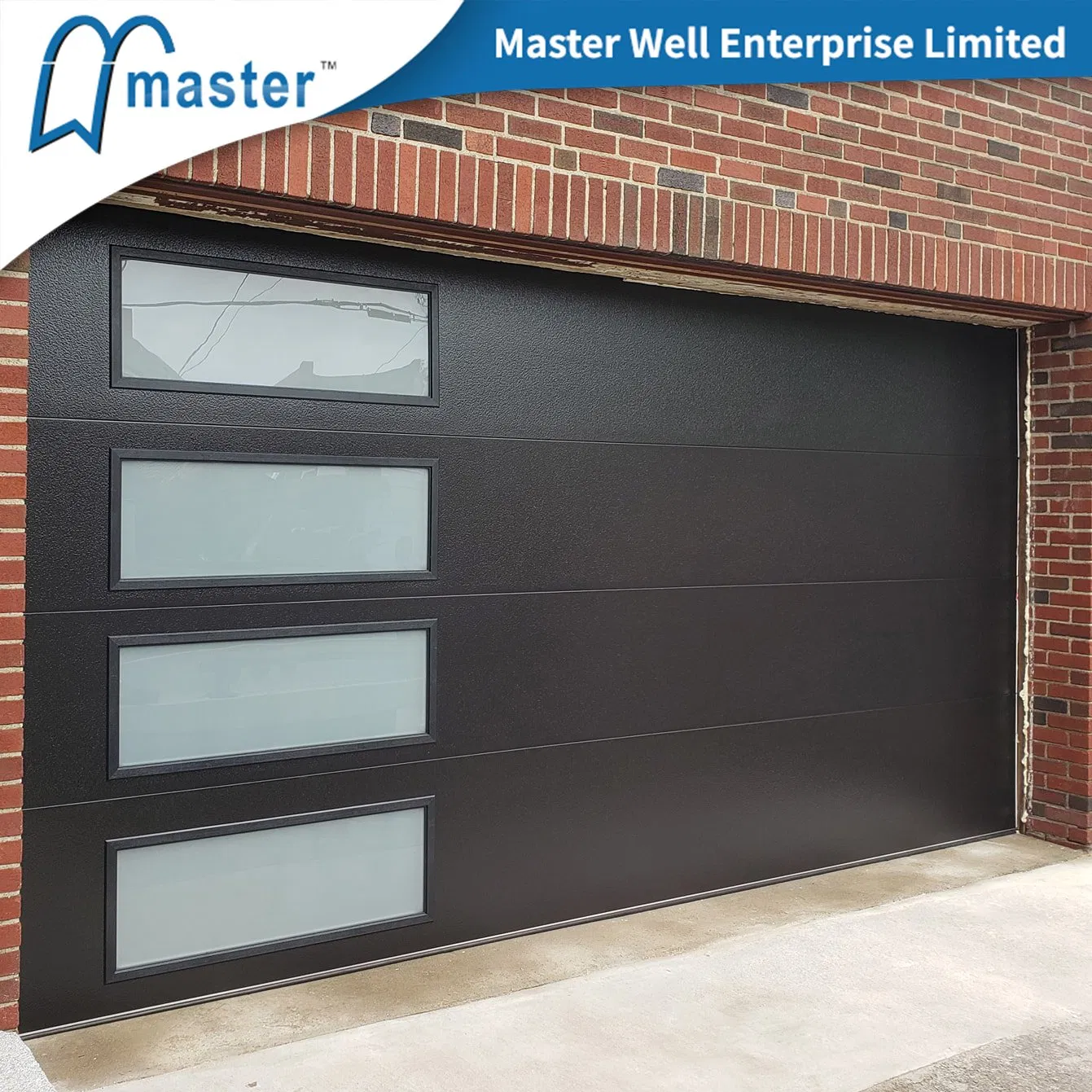 Modern Residential Automatic Wooden Walnut Galvanized Steel Orange Peel Oak Black Woodgrain Sectional Short Long Carriage Panel Insulated Overhead Garage Door