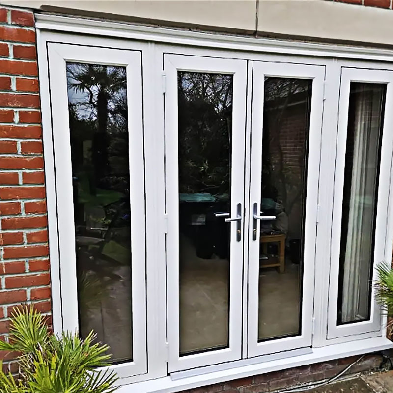 Commercial Waterproof Casement Double Glass PVC/UPVC/Vinyl Door for House