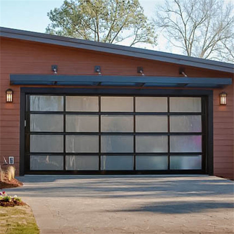 Aluminum Glass Overhead Sectional Full View Frameless Garage Doors