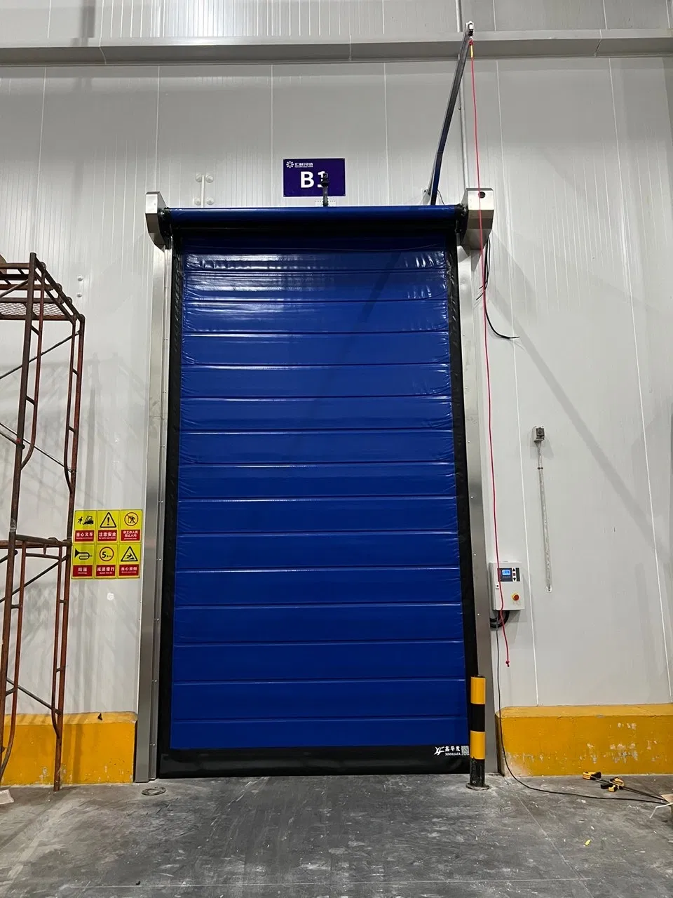 Industrial Automatic Plastic Cool Room Fabric Rapid Rolling up PVC High Speed Zipper Roller Shutter Doors for Freezers