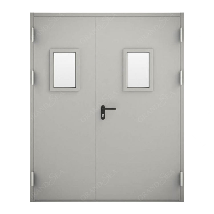 Hot Selling Modern Style Double Leaf Safety Emergency Exit Metal Door Fire Rated Steel Door