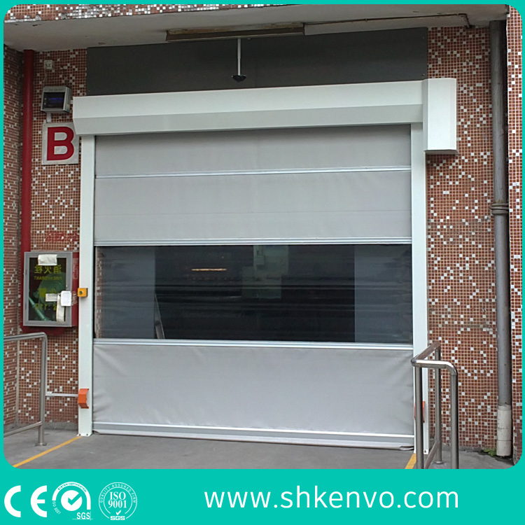 Industrial Automatic PVC Fabric High Speed Performance Fast Acting Rapid Rise Rolling Overhead Quick Roll up or Roller Shutter Door