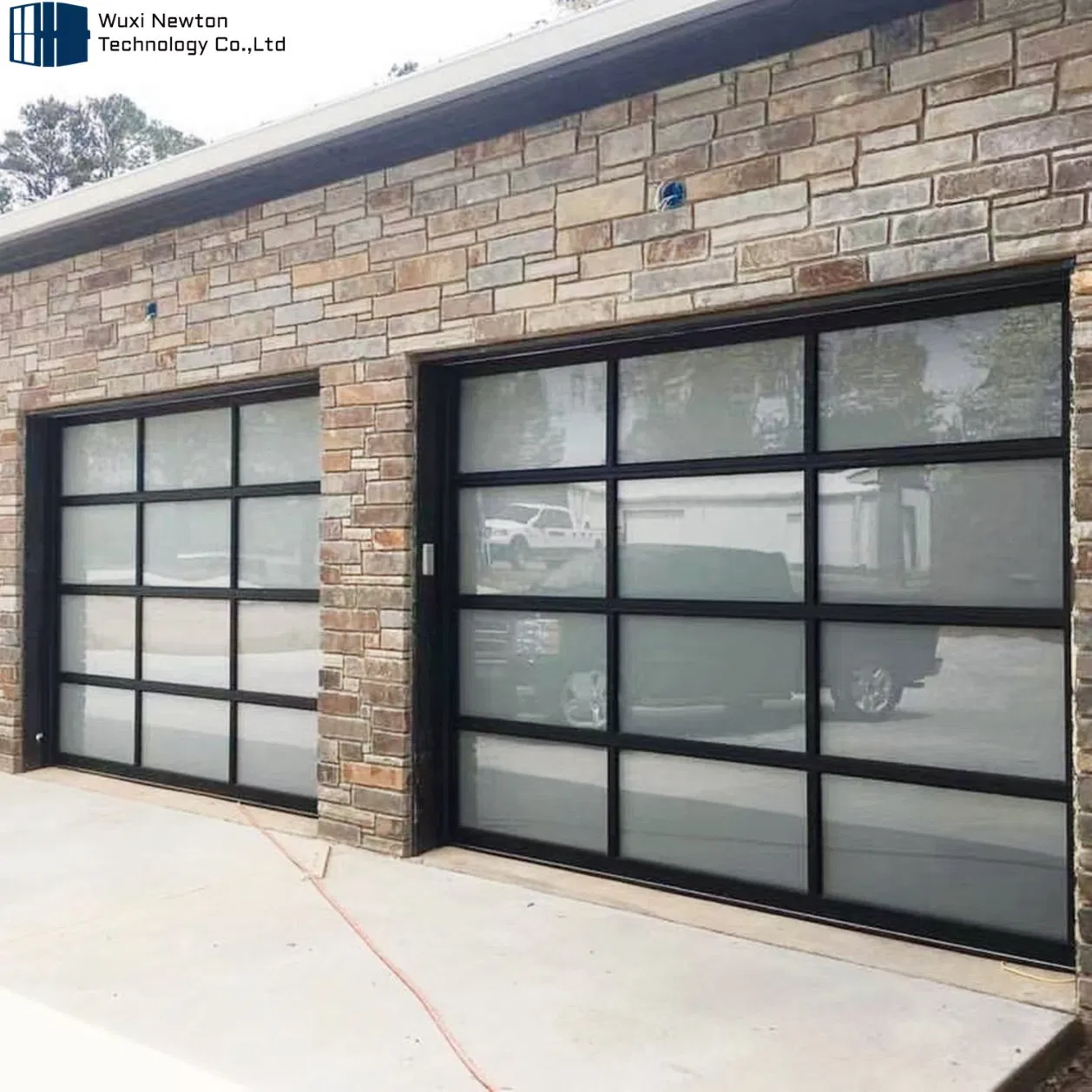 Factory Price Luxury Modern Full View Automatic Aluminum Glass Garage Door with Motor