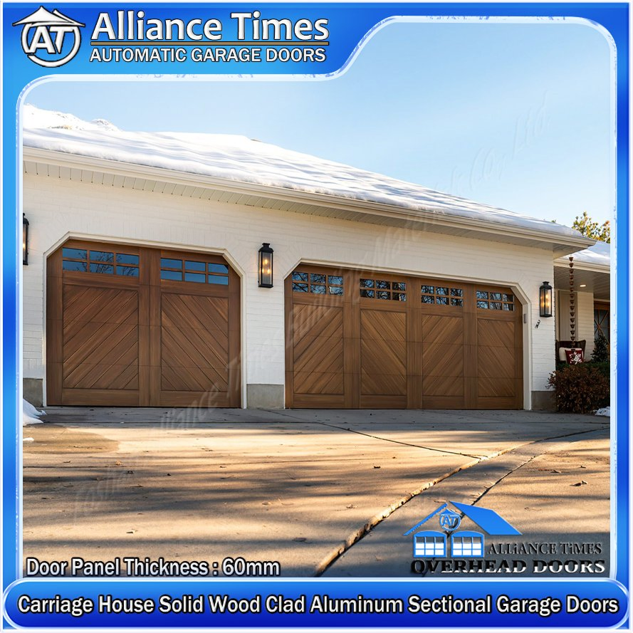Carriage House Wood Clad Aluminum Garage Doors with Safety Clutch