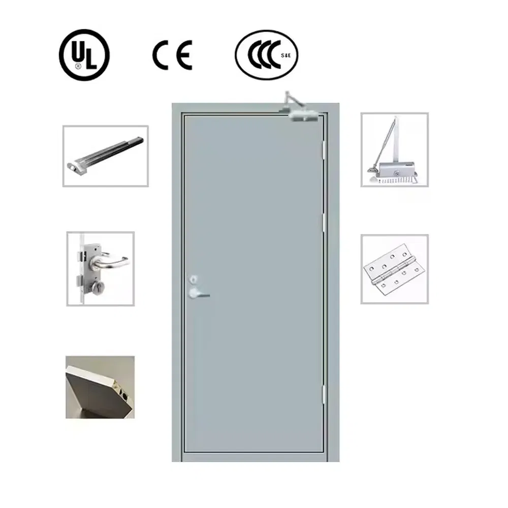 Rust-Proof Treatment Commercial Steel Insulated Exterior Fire Rated Door for Airport Terminals