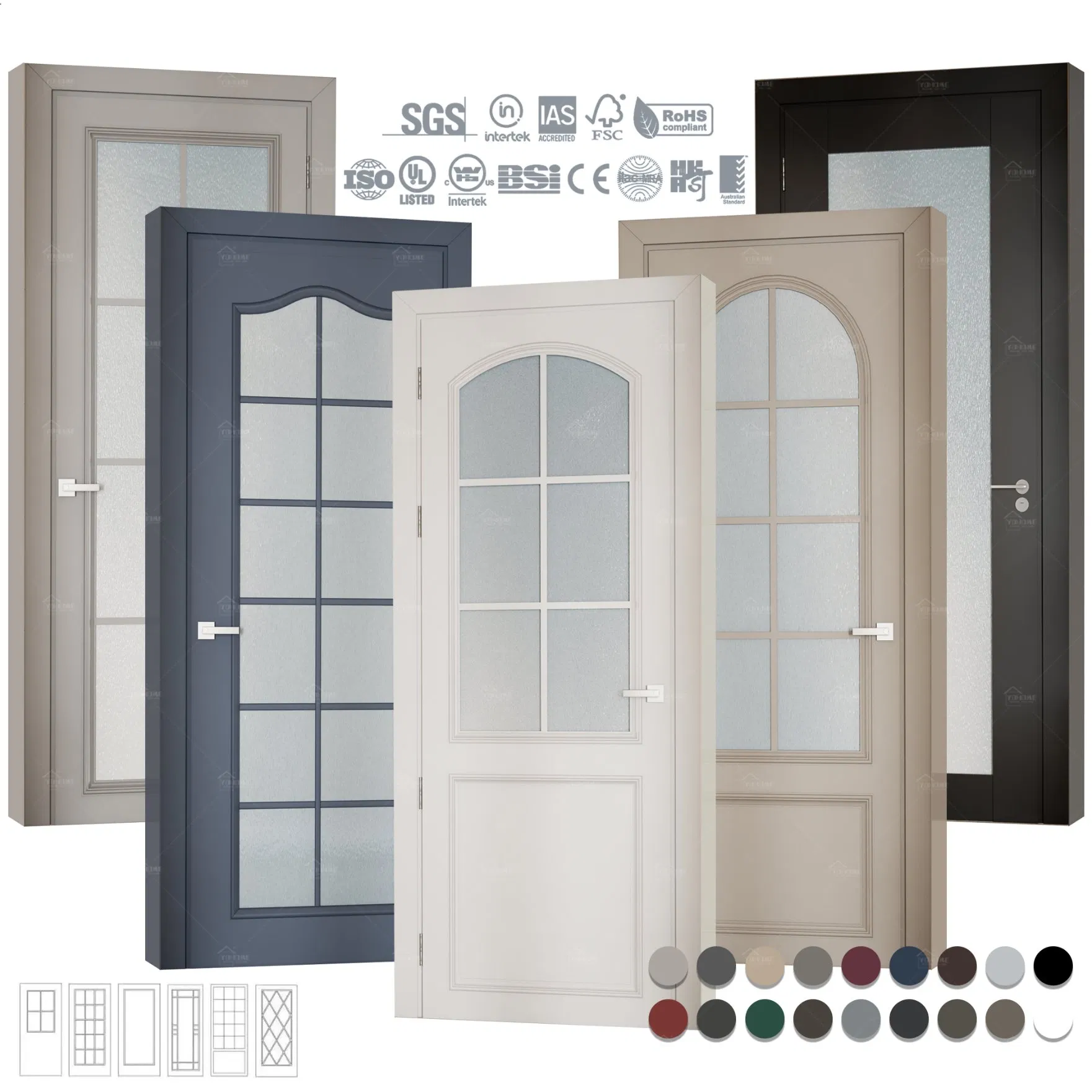 Guangdong Yohome Wooden Door Manufacturer Custom European Modern Solid Wood Interior Soundproof Doors