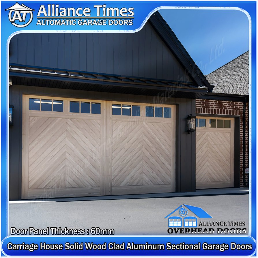 1000n Power Carriage House Wood Clad Aluminum Garage Doors