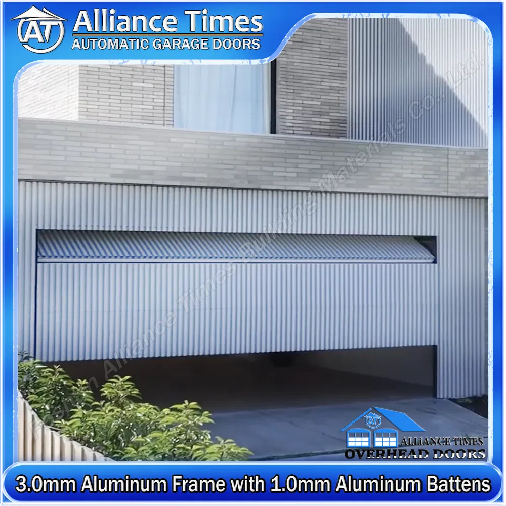 3.0mm Aluminum Frame with 1.0mm Aluminum Vertical Grille Battens Sectional Automatic Garage Doors
