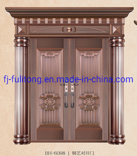 Security Steel Wooden Sliding Entrance Luxury Copper Garage Doors