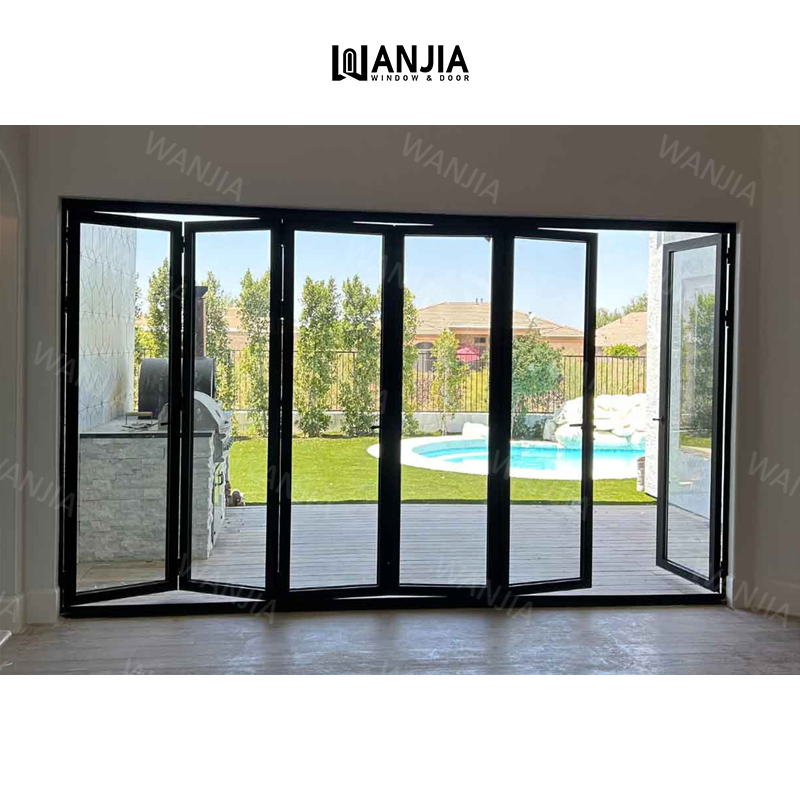 Heavy Duty Coastal Glass Commercial Folding Glass Thermal Breaking Bifold Doors