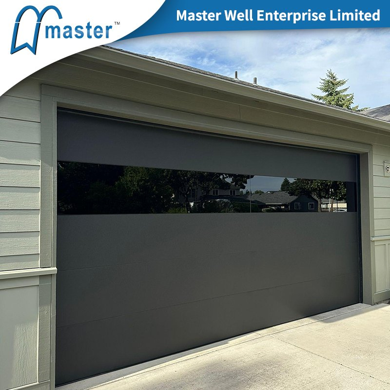 Modern Residential Automatic Wooden Walnut Galvanized Steel Orange Peel Oak Black Woodgrain Sectional Short Long Carriage Panel Insulated Overhead Garage Door