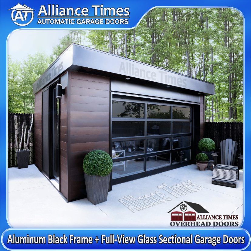 Advanced Residential Local Aluminum Tinted Tempered Glass Automatic New Garage Doors