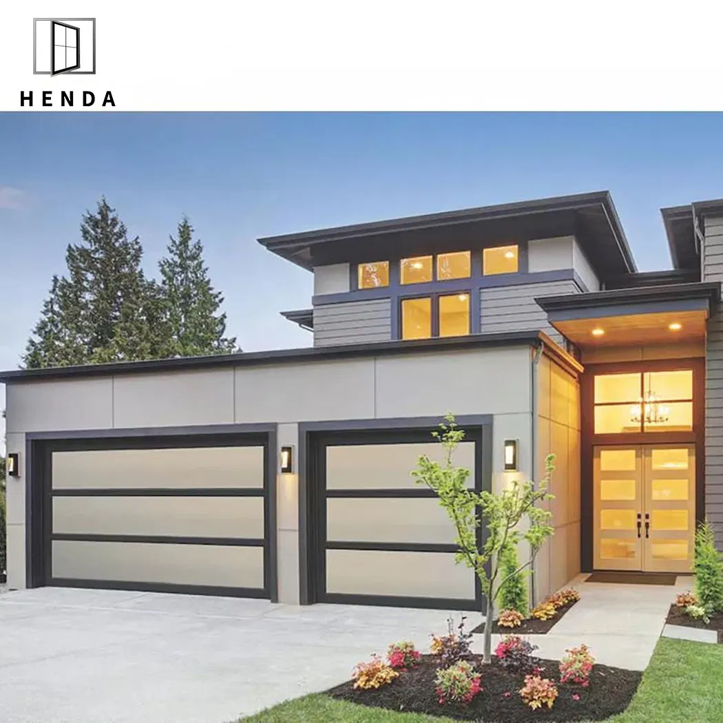 Europe Good Quality Automatic Garage Door Residential High Gloss Flush Garage Doors Black Garagedoor Car Garage Door