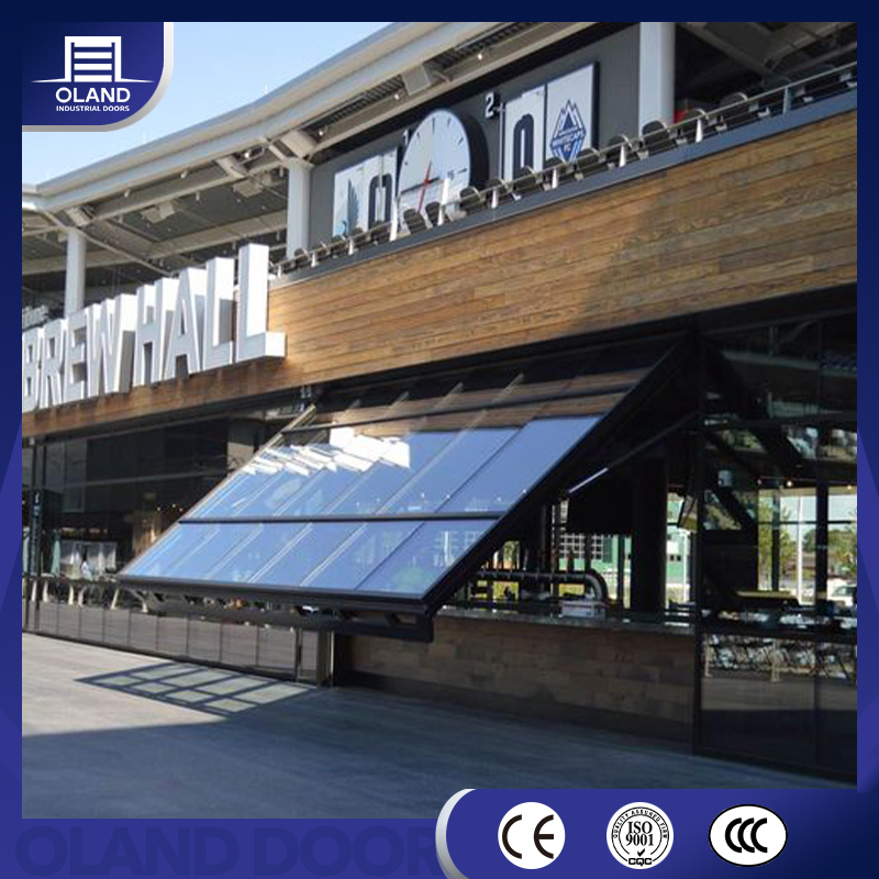 Sleek Flush Aluminum Sandwich Panel Automatic Overhead Lifting up Transparent Garage Door Technology