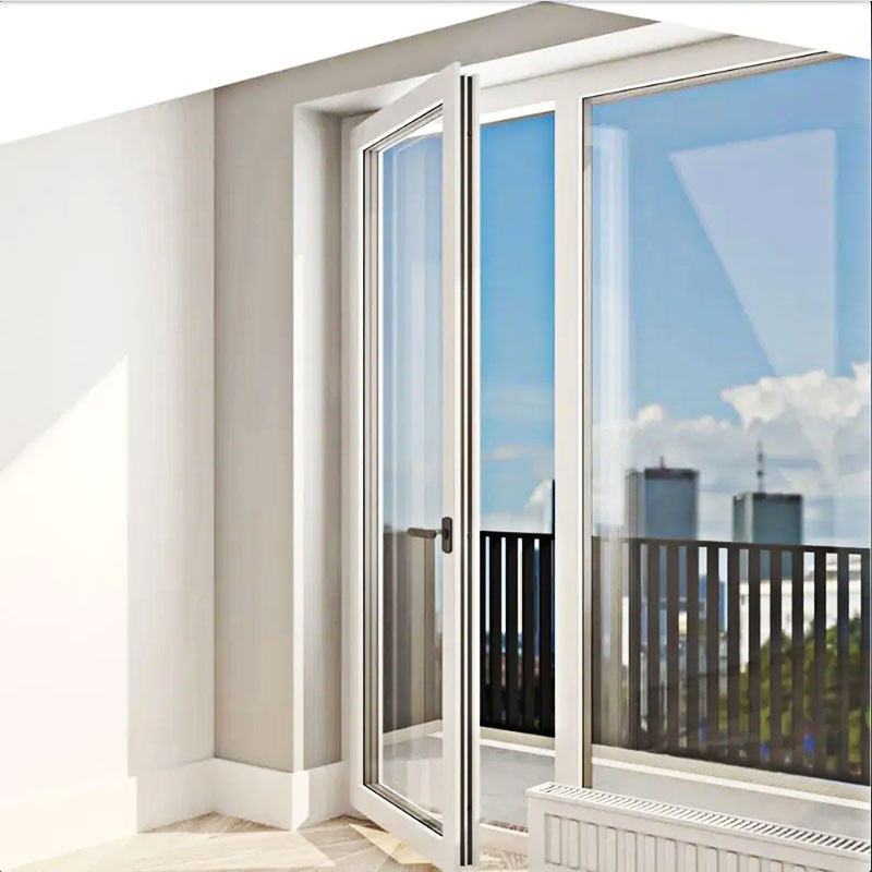 Modern Design PVC Soundproof Double Tempered Glass Casement Door for Kitchen/Bathroom