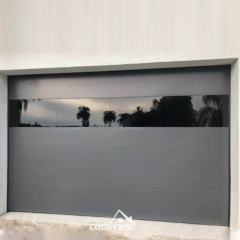 Modern Vertical Bi Folding Tilt up Deco Batten Garage Doors Slatted Aluminium Flush Mount Sectional Garage Door