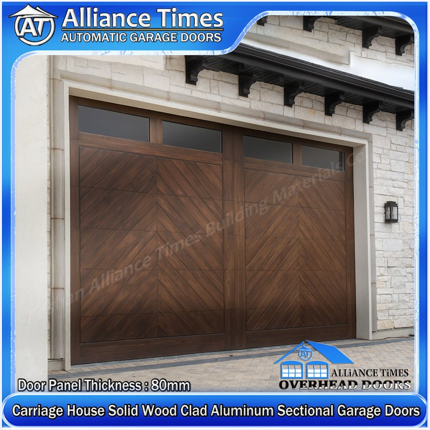 Elegant Carriage House Wood Clad Aluminum Garage Doors with Safety Clutch Feature