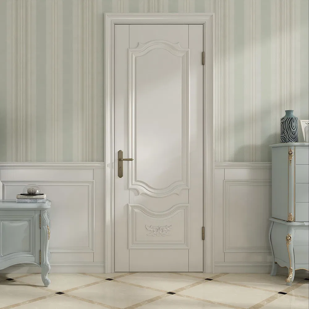 Fire Rated Interior Bedroom Solid Wooden Wood Door Grey White for Sale