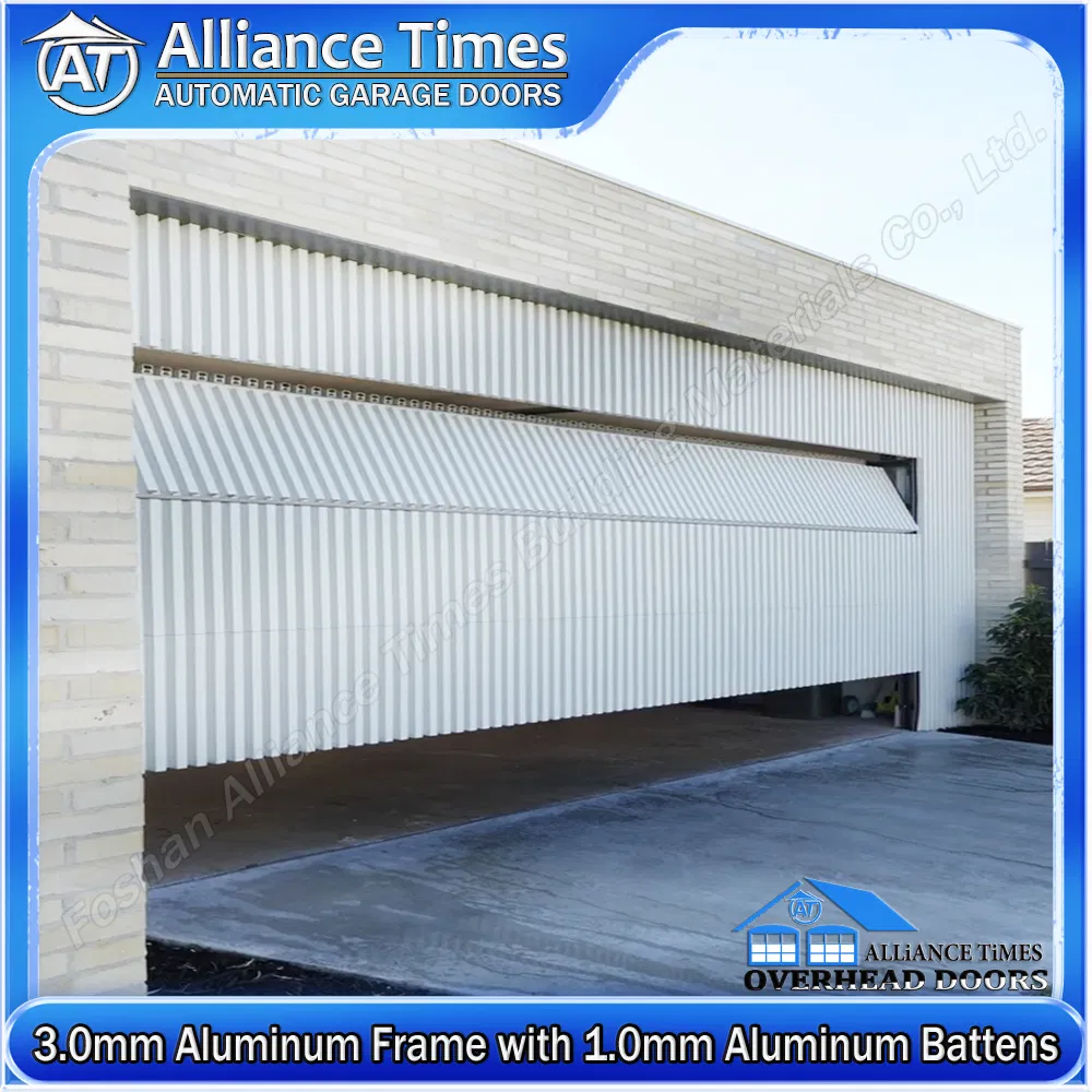 3.0mm Aluminum Frame with 1.0mm Aluminum Vertical Grille Battens Sectional Automatic Garage Doors