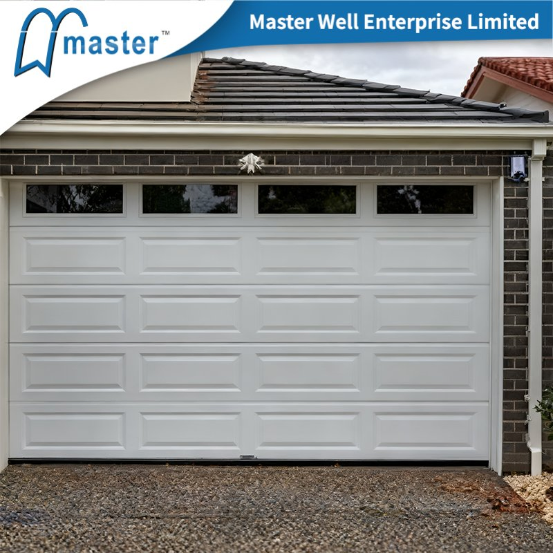 Wood Grain Short Long Carriage Panel Garage Door with Top Windows
