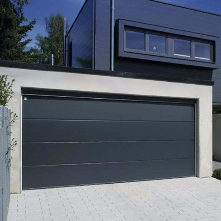 Foshan Factory Flat Garage Door with Flush Heat Insulation Metal Aluminum Sandwich Sectional Panels