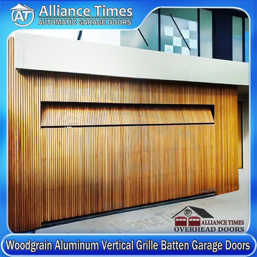 Elegant Vertical Garage Doors with Faux Wood Finish for Modern Living