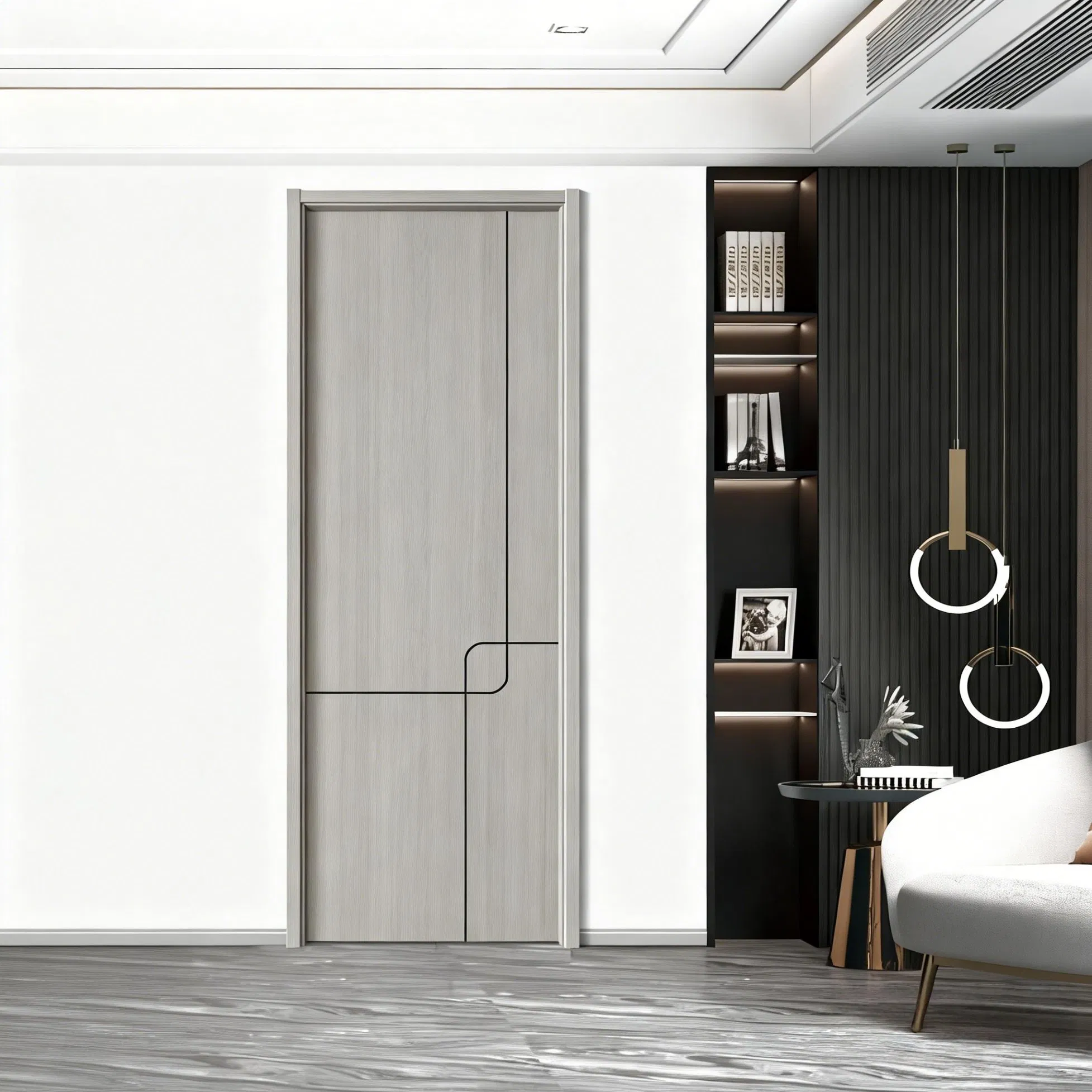 Carriage House Style Wood Fire Interior Door with American Pine Wood